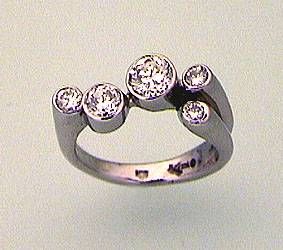 Tubes Tube Ring with Set Diamonds